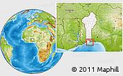 Physical Location Map of Cotonou, highlighted country, within the entire country