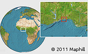 Satellite Location Map of Cotonou