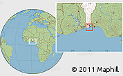 Savanna Style Location Map of Cotonou, highlighted country