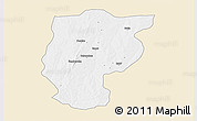 Classic Style 3D Map of Bembereke, single color outside