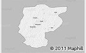 Gray 3D Map of Bembereke, single color outside