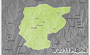 Physical 3D Map of Bembereke, darken, desaturated