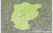 Physical 3D Map of Bembereke, darken, semi-desaturated