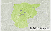 Physical 3D Map of Bembereke, lighten, semi-desaturated