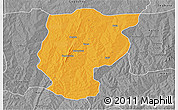 Political 3D Map of Bembereke, desaturated