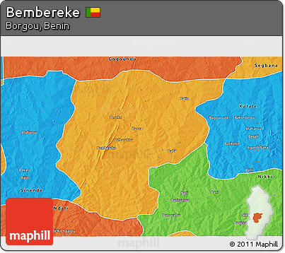 Political 3D Map of Bembereke