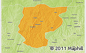 Political 3D Map of Bembereke, physical outside