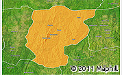 Political 3D Map of Bembereke, satellite outside