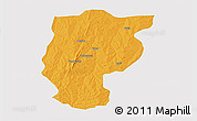 Political 3D Map of Bembereke, single color outside