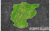 Satellite 3D Map of Bembereke, darken, desaturated