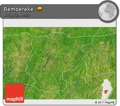 Satellite 3D Map of Bembereke