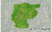 Satellite 3D Map of Bembereke, lighten, semi-desaturated