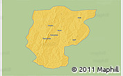 Savanna Style 3D Map of Bembereke, single color outside