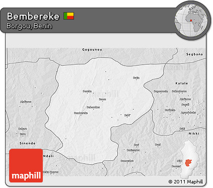 Silver Style 3D Map of Bembereke