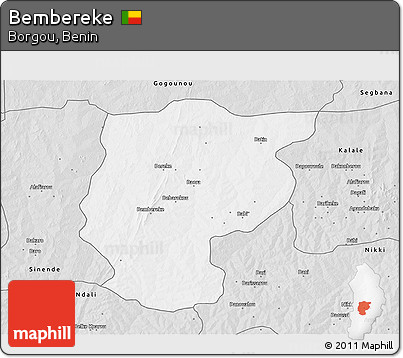 Silver Style 3D Map of Bembereke