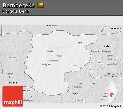 Silver Style 3D Map of Bembereke