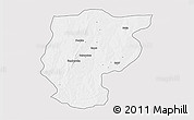 Silver Style 3D Map of Bembereke, single color outside