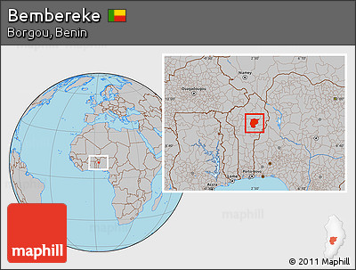 Gray Location Map of Bembereke