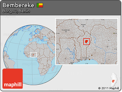 Gray Location Map of Bembereke