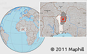 Gray Location Map of Bembereke, highlighted country, highlighted parent region