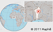 Gray Location Map of Bembereke, highlighted country