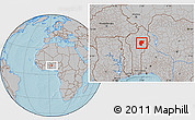 Gray Location Map of Bembereke, hill shading