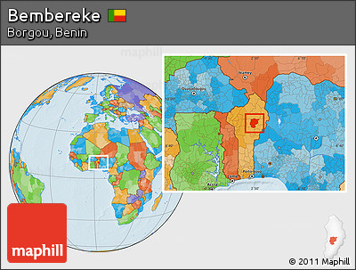 Political Location Map of Bembereke