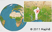 Satellite Location Map of Bembereke, highlighted country