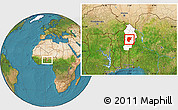 Satellite Location Map of Bembereke, highlighted parent region