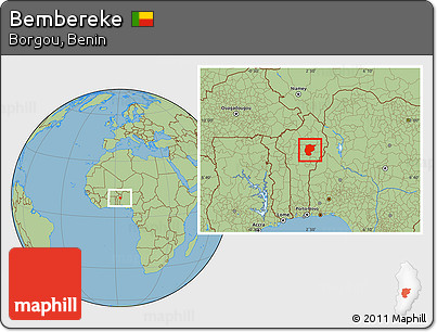 Savanna Style Location Map of Bembereke