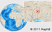 Shaded Relief Location Map of Bembereke