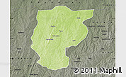 Physical Map of Bembereke, darken, semi-desaturated