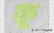 Physical Map of Bembereke, lighten, desaturated