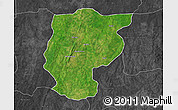 Satellite Map of Bembereke, darken, desaturated