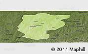 Physical Panoramic Map of Bembereke, darken