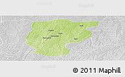 Physical Panoramic Map of Bembereke, lighten, desaturated