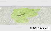 Physical Panoramic Map of Bembereke, lighten, semi-desaturated
