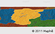 Political Panoramic Map of Bembereke, darken