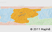 Political Panoramic Map of Bembereke, lighten