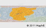 Political Panoramic Map of Bembereke, lighten, semi-desaturated