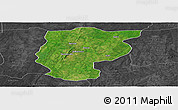 Satellite Panoramic Map of Bembereke, darken, desaturated