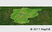 Satellite Panoramic Map of Bembereke, darken