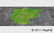 Satellite Panoramic Map of Bembereke, desaturated