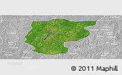 Satellite Panoramic Map of Bembereke, lighten, desaturated