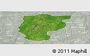 Satellite Panoramic Map of Bembereke, lighten, semi-desaturated