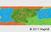 Satellite Panoramic Map of Bembereke, political outside