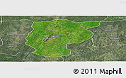 Satellite Panoramic Map of Bembereke, semi-desaturated