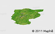 Satellite Panoramic Map of Bembereke, single color outside