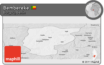 Silver Style Panoramic Map of Bembereke