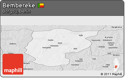 Silver Style Panoramic Map of Bembereke